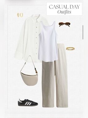 H&M Mama Linen Blend Pant